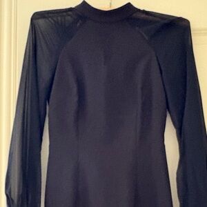 Aidan Mattox Midnight Black Long Sleeve Dress